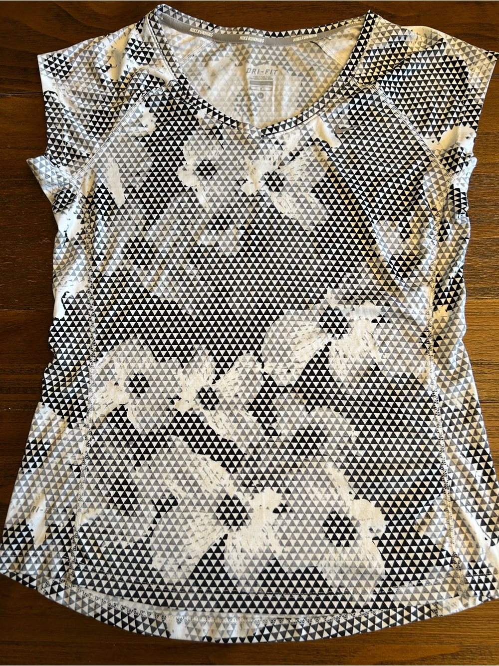 Nike Dri-FIT Running Top Geometric Floral Print Athletic Tee